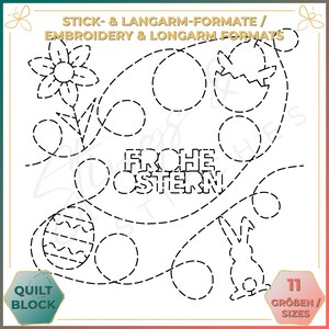 Frohe Ostern - Quilt pattern (digital) - Edge to Edge Quilting - Longarm and Embroidery Machine Quilt Pattern - Patchwork - E2E