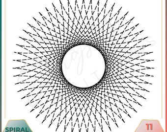 Spiral Pattern - Spiral Block - Digital Embroidery Pattern - Quilt Block