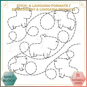 Capybara - Quiltmuster - Stickmuster (digital) - Edge to Edge Langarm Quilting - Embroidery Pattern - Stickerei
