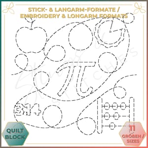 Pi Day - Quilt pattern (digital) - Edge to Edge Quilting - Longarm and Embroidery Machine Quilt Pattern - Patchwork - E2E