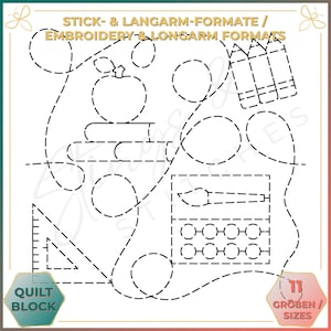 Back to School - Quilt pattern (digital) - Edge to Edge Quilting - Longarm and Embroidery Machine Quilt Pattern - Patchwork - E2E