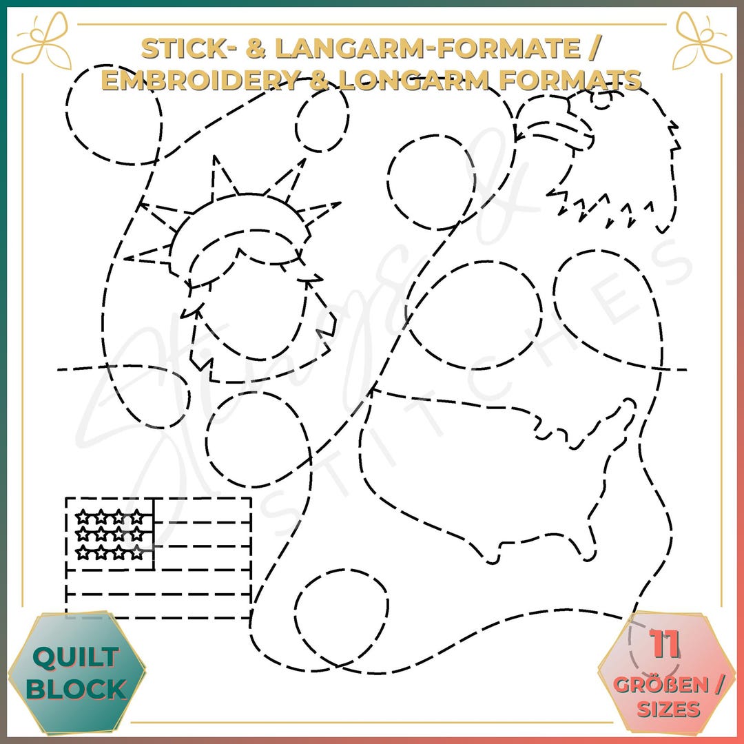 USA / America - Quilt Pattern (digital) - Edge to Edge Quilting ...
