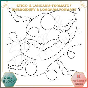 Bat - Quilt pattern (digital) - Edge to Edge Quilting - Longarm and Embroidery Machine Quilt Pattern - Patchwork - E2E