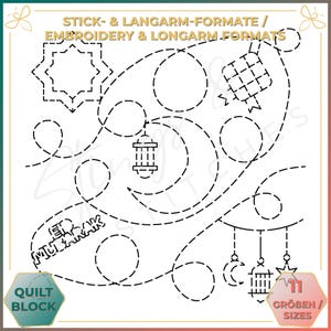 Ramadan - Quiltmuster - Stickmuster (digital) - Edge to Edge Langarm Quilting - Embroidery Pattern - Stickerei