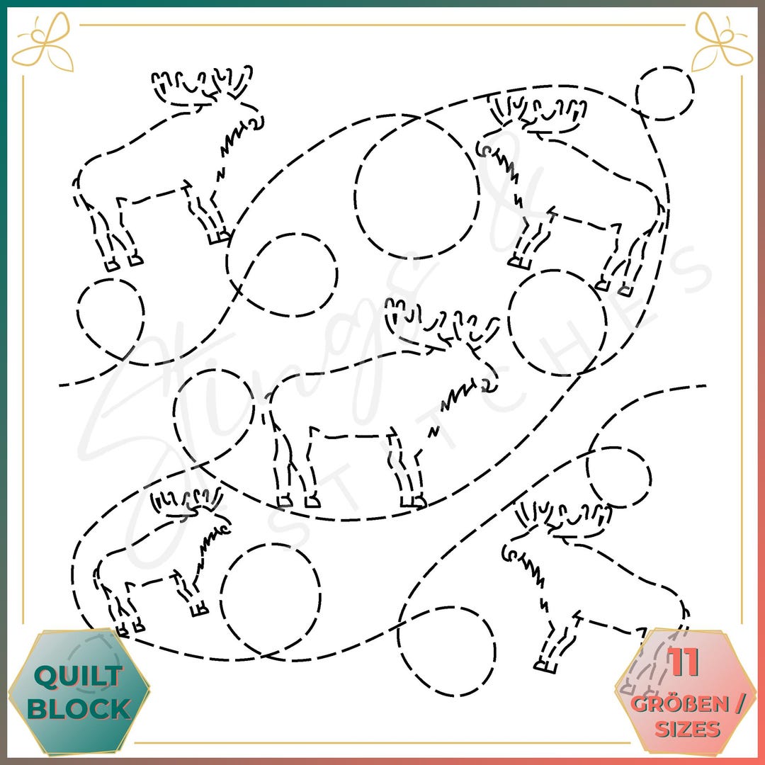 Elk / Moose - Quilt Pattern - Embroidery Pattern (digital) - Edge to ...