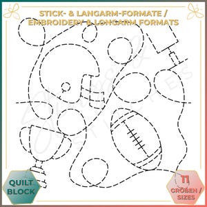 Football - Quilt pattern (digital) - Edge to Edge Quilting - Longarm and Embroidery Machine Quilt Pattern - Patchwork - E2E