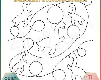 Dinosaurier - Plesiosaurus - Quiltmuster - Stickmuster (digital) - Edge to Edge Langarm Quilting - Embroidery Pattern - Stickerei