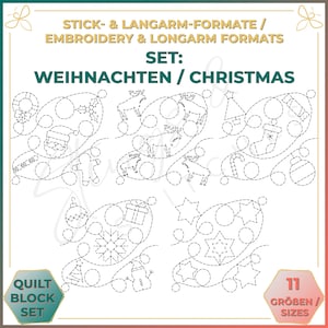 Christmas - Set of five quilt patterns for longarm and embroidery machines (digital) - Edge to Edge Quilting - Patchwork - E2E