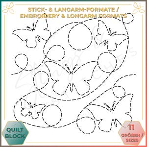 Butterfly - Quilt pattern (digital) - Edge to Edge Quilting - Longarm and Embroidery Machine Quilt Pattern - Patchwork - E2E