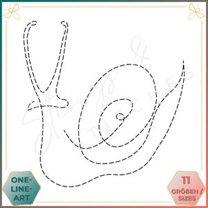 Snail - One Line Art - Digital Embroidery Pattern
