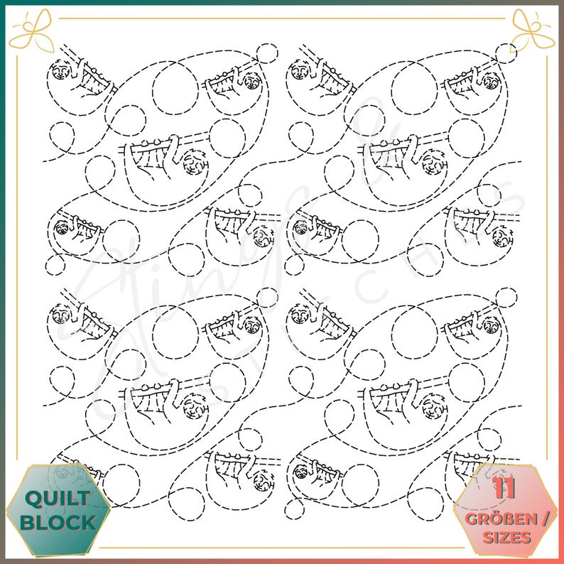Sloth - Quilt Pattern (digital) - Edge to Edge Quilting - Longarm and ...