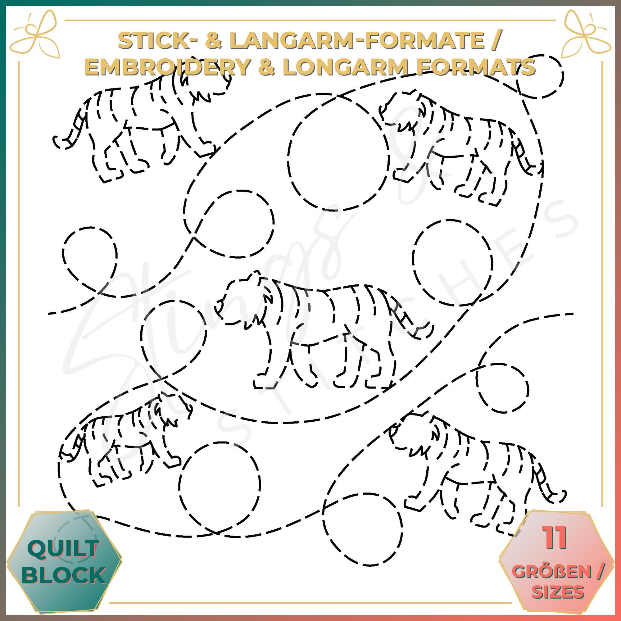 Tiger Patchwork Quilt Pattern Tiger - Quilt Pattern (digital) - Edge to Edge Quilting - Longarm and ...