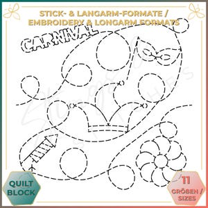 Carnival - Quiltmuster - Stickmuster (digital) - Edge to Edge Langarm Quilting - Embroidery Pattern - Stickerei