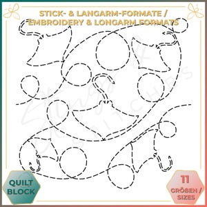 Motif de courtepointe Stingray - Modèle de broderie (numérique) - Matelassage bord à bord manches longues - Modèle de broderie