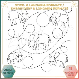 Elephant - Quilt pattern (digital) - Edge to Edge Quilting - Longarm and Embroidery Machine Quilt Pattern - Patchwork - E2E