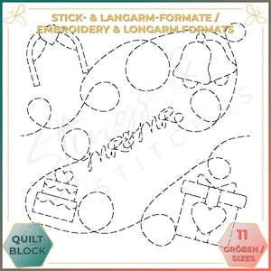 Hochzeit Er und Er / Mr and Mr - Quiltmuster - Stickmuster (digital) - Edge to Edge Langarm Quilting - Embroidery Pattern - Stickerei