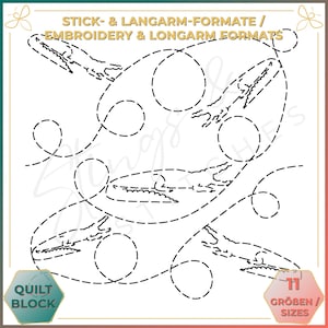 Krokodil - Quiltmuster - Stickmuster (digital) - Edge to Edge Langarm Quilting - Embroidery Pattern - Stickerei