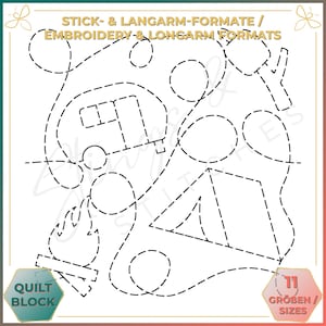 Camping - Quiltmuster - Stickmuster (digital) - Edge to Edge Langarm Quilting - Embroidery Pattern - Stickerei