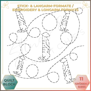 Erdmännchen - Quiltmuster - Stickmuster (digital) - Edge to Edge Langarm Quilting - Embroidery Pattern - Stickerei