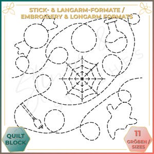 Halloween - Quiltmuster - Stickmuster (digital) - Edge to Edge Langarm Quilting - Embroidery Pattern - Stickerei