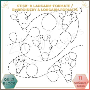 Giraffa - Modello trapuntato - Modello ricamo (digitale) - Trapuntatura a maniche lunghe da bordo a bordo - Modello ricamo - Ricamo