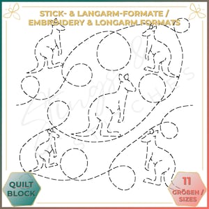 Känguru / Kangaroo - Quiltmuster - Stickmuster (digital) - Edge to Edge Langarm Quilting - Embroidery Pattern - Stickerei
