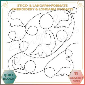 Dinosaur - Brontosaurus - Quilt pattern (digital) - Edge to Edge Quilting - Longarm and Embroidery Machine Quilt Pattern - Patchwork - E2E