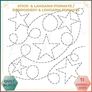Stern - Quiltmuster - Stickmuster (digital) - Edge to Edge Langarm Quilting - Embroidery Pattern - Stickerei