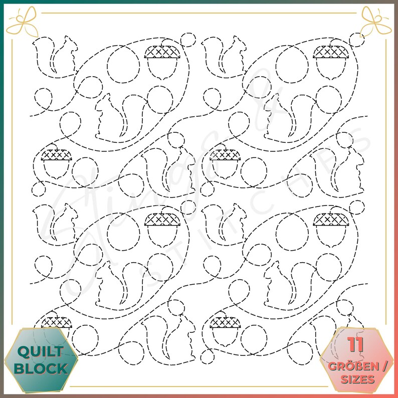 Squirrel - Quilt Pattern (digital) - Edge to Edge Quilting - Longarm ...