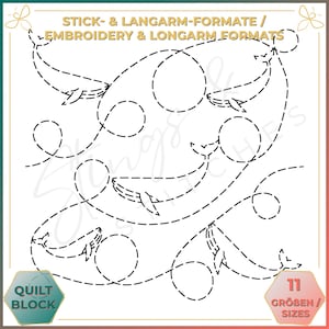 Whale - Quilt pattern (digital) - Edge to Edge Quilting - Longarm and Embroidery Machine Quilt Pattern - Patchwork - E2E