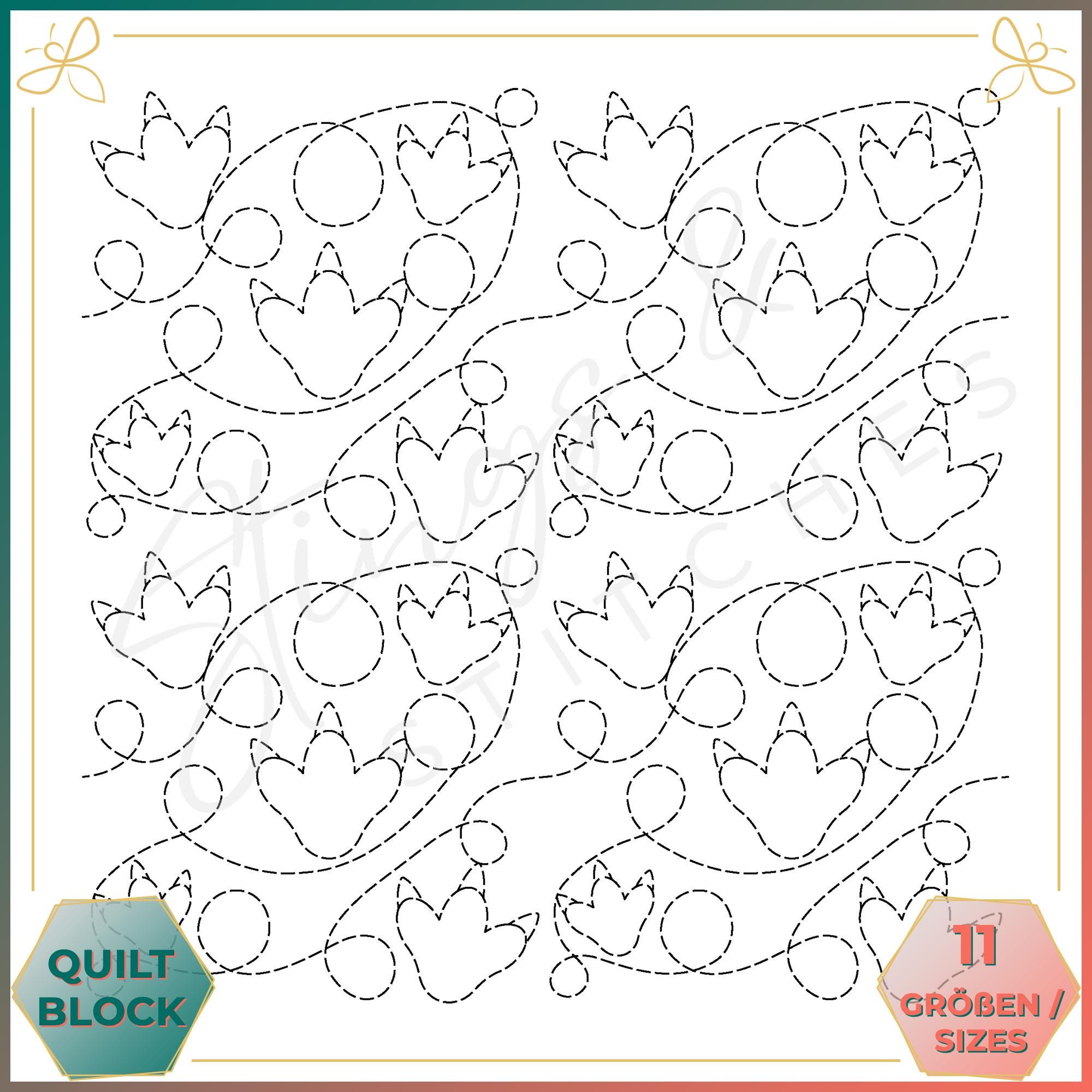 Dinosaur Footprint - Quilt Pattern (digital) - Edge to Edge Quilting ...
