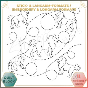 Löwe - Quiltmuster - Stickmuster (digital) - Edge to Edge Langarm Quilting - Embroidery Pattern - Stickerei
