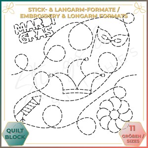 Mardi Gras - Quilt pattern (digital) - Edge to Edge Quilting - Longarm and Embroidery Machine Quilt Pattern - Patchwork - E2E