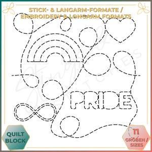 Pride - Quiltmuster - Stickmuster (digital) - Edge to Edge Langarm Quilting - Embroidery Pattern - Stickerei