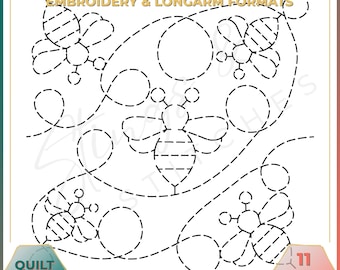 Honey Bee - Quilt pattern (digital) - Edge to Edge Quilting - Longarm and Embroidery Machine Quilt Pattern - Patchwork - E2E