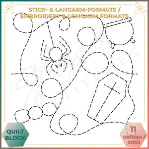 Halloween - Quiltmuster - Stickmuster (digital) - Edge to Edge Langarm Quilting - Embroidery Pattern - Stickerei