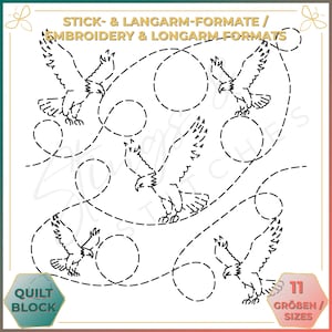 Eagle - Quilt pattern (digital) - Edge to Edge Quilting - Longarm and Embroidery Machine Quilt Pattern - Patchwork - E2E