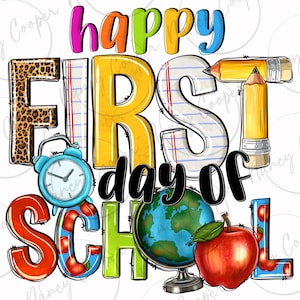 Feliz primer día de escuela png descarga de diseño de sublimación, escuela occidental png, 1er día de escuela png, vibras escolares png, descarga de diseños