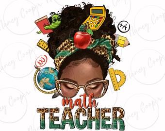Professeur de mathématiques, sublimation de la vie de sublimation, chignon afro désordonné png, fête des enseignants png, chignon afro désordonné png, femme afro png, téléchargement de dessins