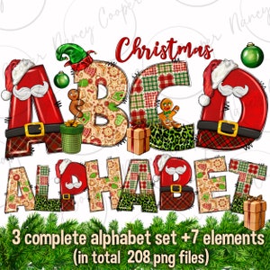 Christmas alphabet png files bundle, Christmas doodle letters png, Christmas letters png, Merry Christmas png, sublimate designs download