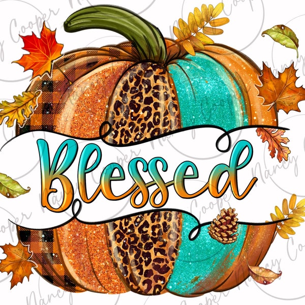 Blessed pumpkin png sublimation design download, western pumpkin png,Fall leaves png, Autumn png,Fall pumpkin png,sublimate designs download