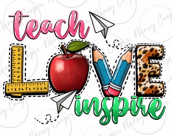 Leer liefde inspireren png sublimatie ontwerp download, Lerarendag png, Leraar leven png, terug naar school png, sublimeer ontwerpen download