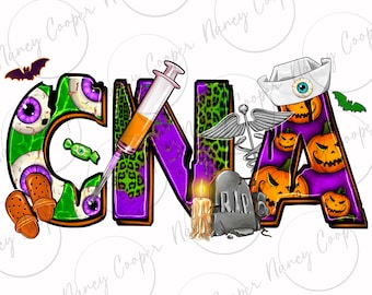 Halloween CNA Certified Nursing Assistant png sublimation design download,  Happy Halloween png, Nurse png, sublimate designs download