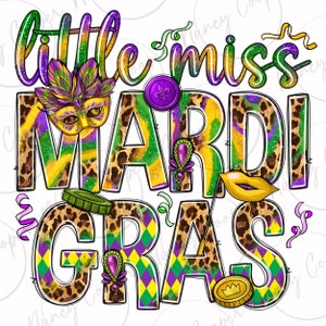 Little miss Mardi Gras png sublimation design download, Happy Mardi Gras png, Mardi Gras Carnaval png, sublimate designs download