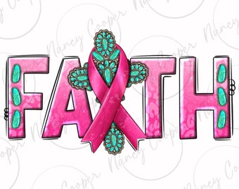 Cancer Faith with gemstone png sublimation design download, Breast Cancer png, Cancer Awareness png,Christian png,sublimate designs download