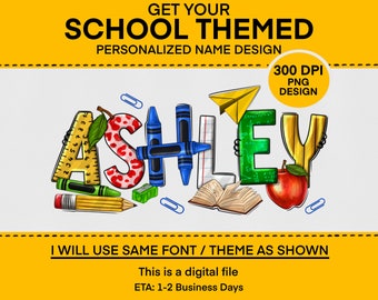 パーソナライズされた学校をテーマにした名前の png 昇華デザインのダウンロード、教師 png、教師の日 png、新学期 PNG、カスタム名教師 png