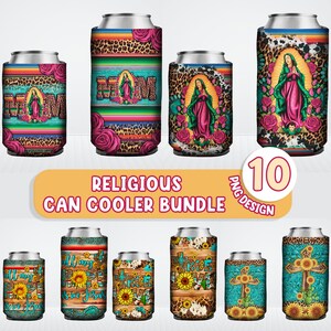 Religious 12 oz slim and regular soft can cooler bundle png, can cooler wrap png, can cooler bundle png, sublimate designs download