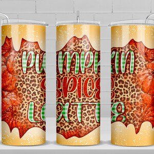 Pumpkin spice latte 20 oz skinny tumbler png sublimation design download, Fall tumbler wrap png, 20 oz tumbler designs, tumbler png download