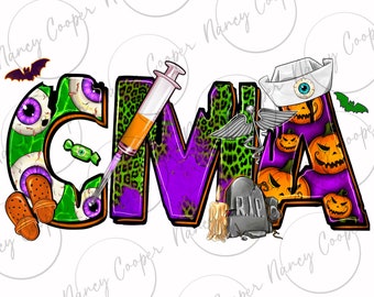 Halloween CMA Certified Medical Assistant png sublimation design download, CMA Nurse png, Happy Halloween png, Nurse png, designs download