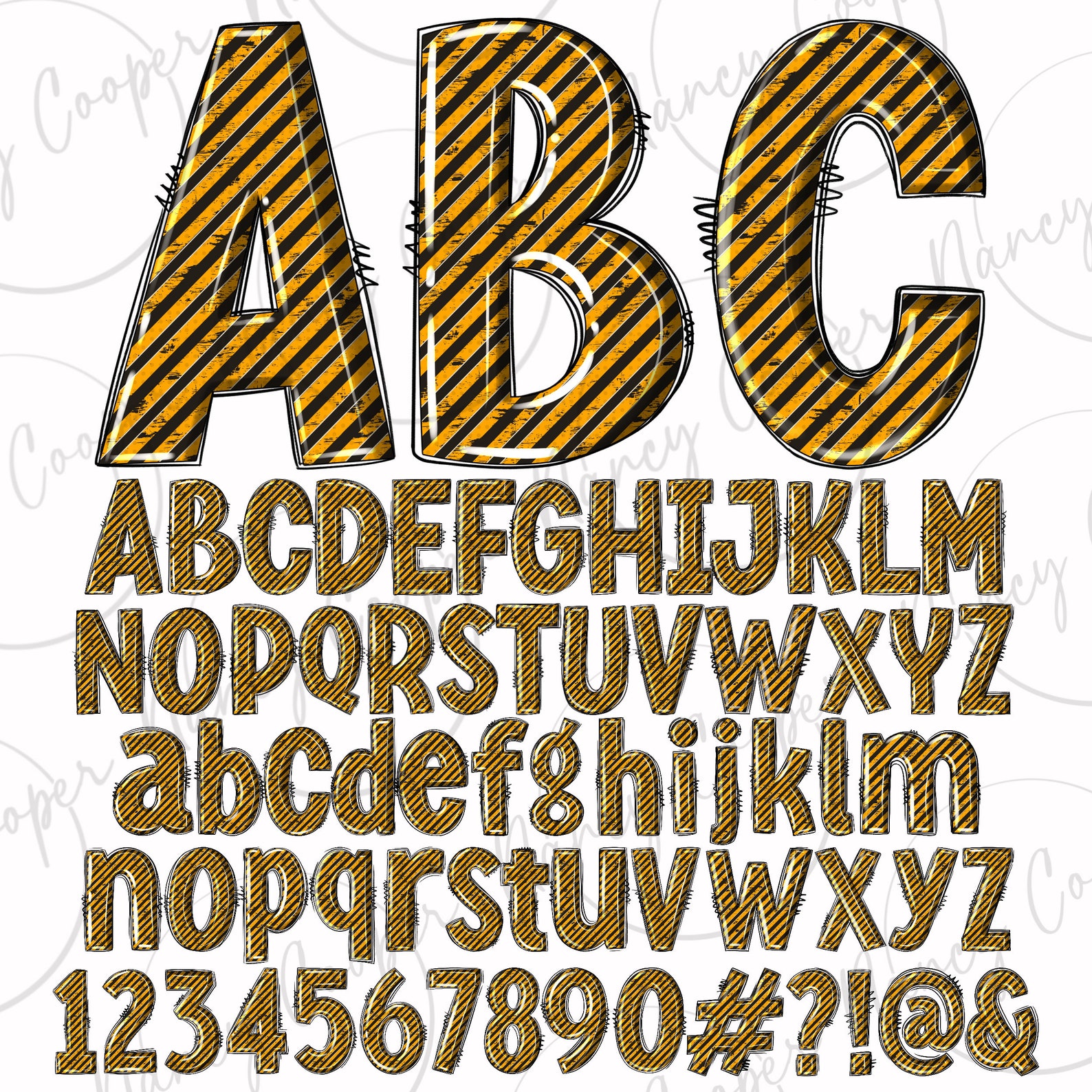 Construction Alphabet Png Files Bundle, Construction Doodle Letters Png ...